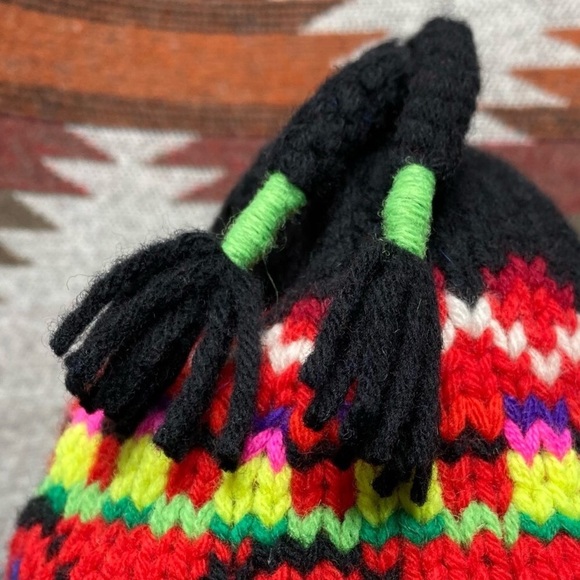 Ralph Lauren Neon Fair Isle Lambswool Knit Ski Cap - Picture 2 of 6